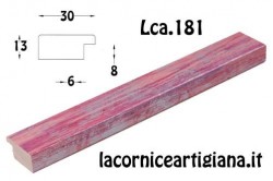 LCA.181 CORNICE 13X18 PIATTINA ROSSO SPAZZOLATO CON VETRO