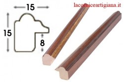 LCA.008 CORNICE 10X15 SAGOMATA NOCE FILO ORO CON VETRO